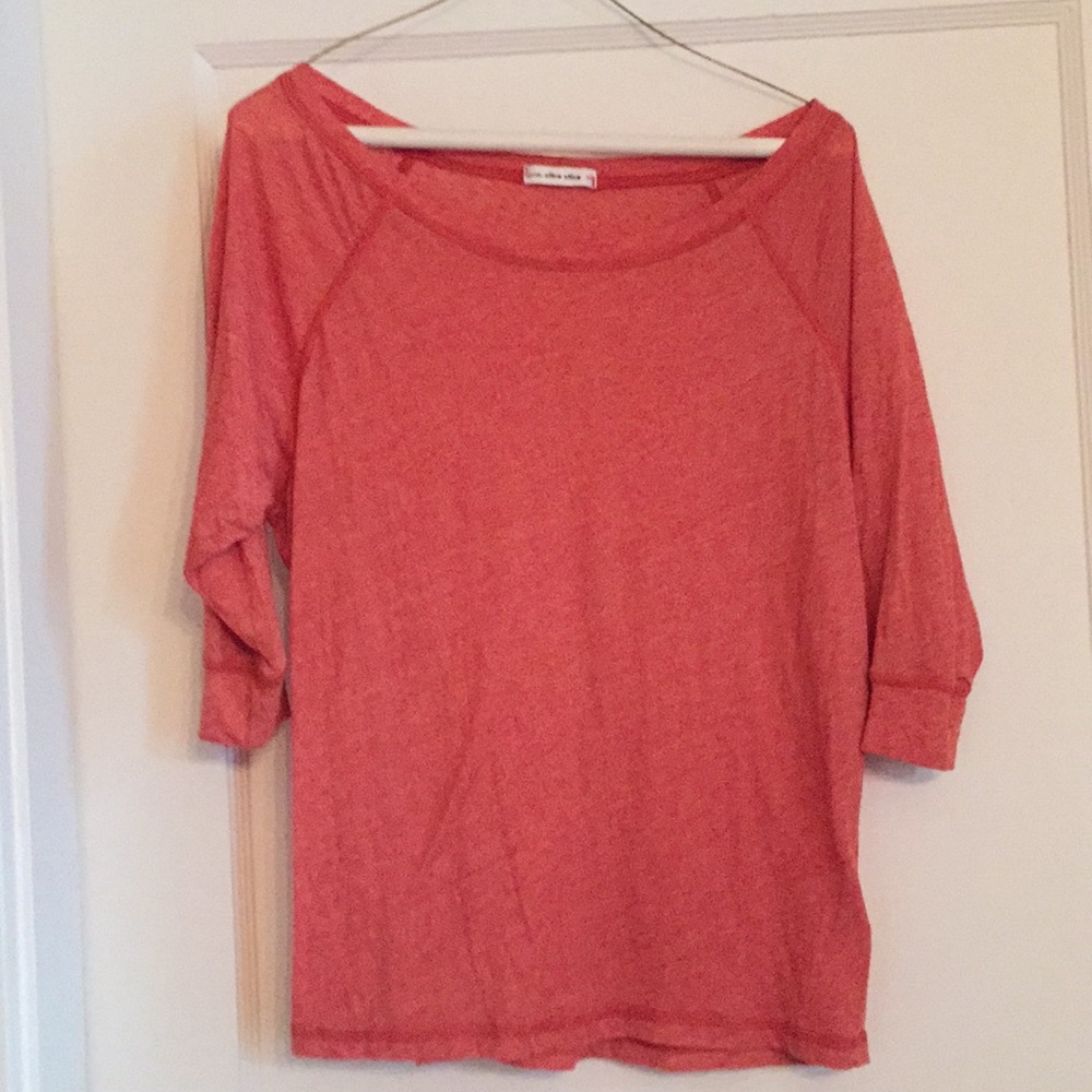 3/4 sleeve orange T-shirt